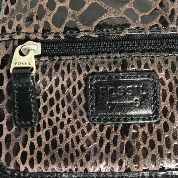 Fossil mini crossbody bag croc-embossed leather brown - Picture 4 of 8